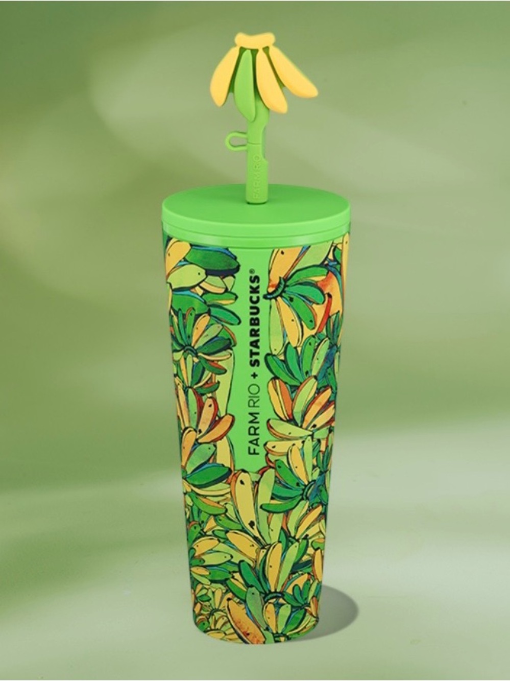 NEW FARM Rio X Starbucks Board Banana 24 Ounce Cold Cup Tumbler with Topper